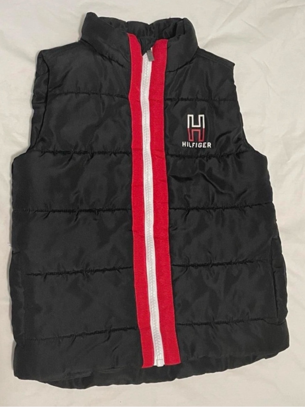 Tommy Hilfiger Black Puffer Vest with Red Trim